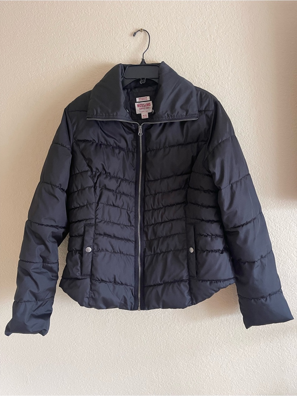 Mossimo Supply Co. Black Quilted Puffer Jacket with Snap Pockets